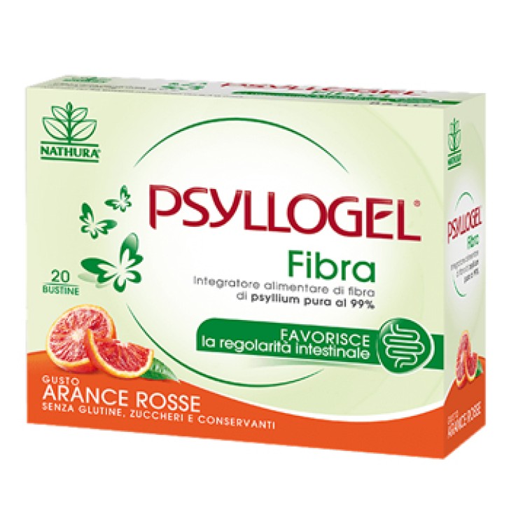Psyllogel Fibra - Integratore per il benessere intestinale - Arancia rossa - 20 Bustine
