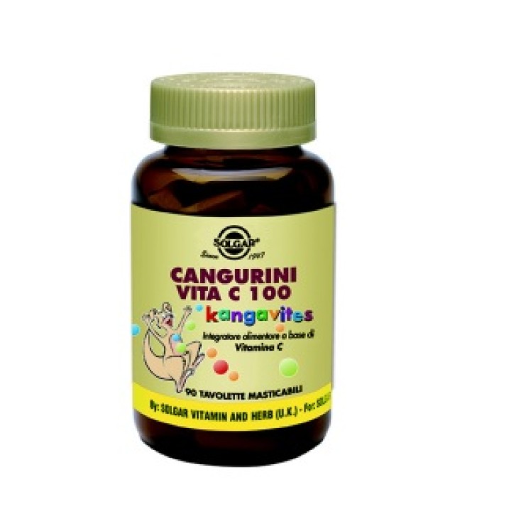 Solgar Cangurini Vita C100 Integratore Vitamine bambini 90 compresse masticabili