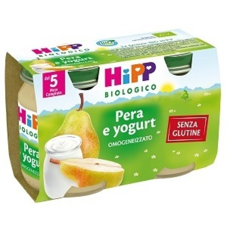 Hipp Biologico Omogeneizzato Merenda Pera e Yogurt 2 x125 g