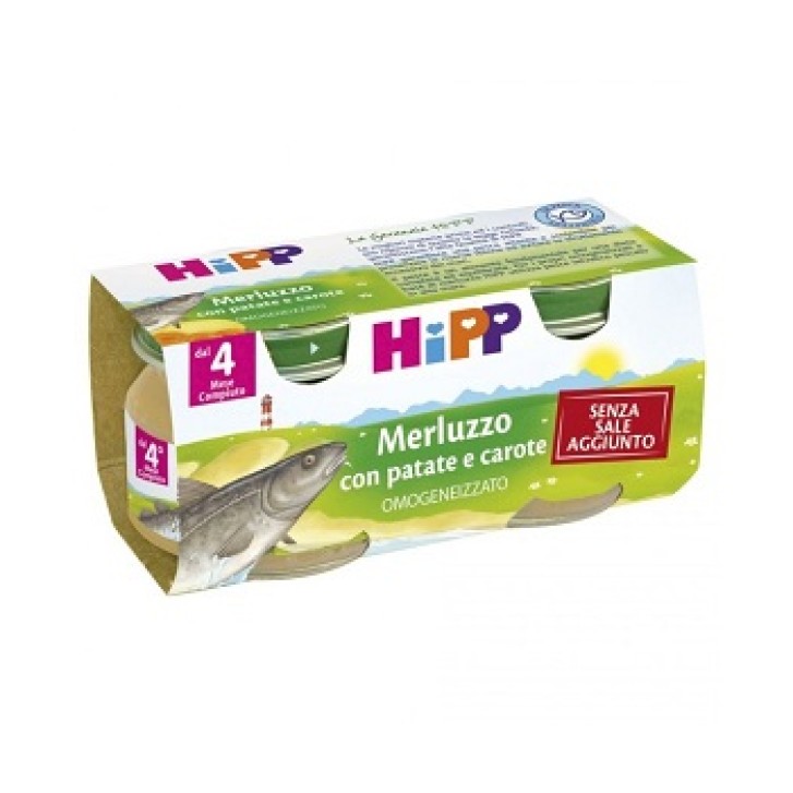 Hipp Biologico Omogeneizzato Merluzzo con patate e carote 2x80 g