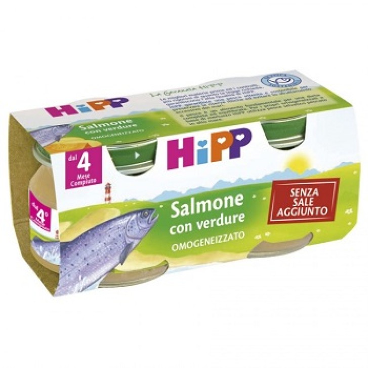 Hipp Biologico Omogeneizzato Salmone con verdure 2 x 80 g