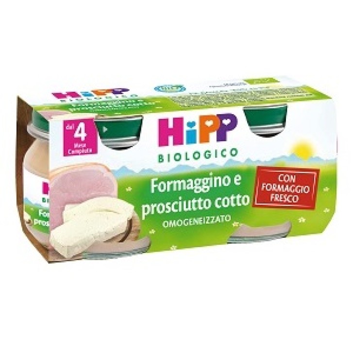 Hipp Biologico Omogeneizzato Formaggino Prosciutto Cotto 2x80g