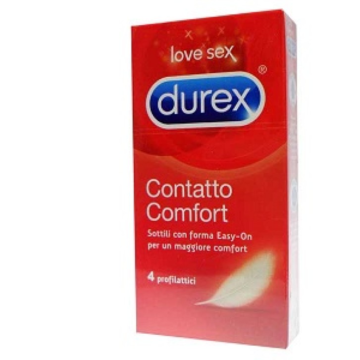 Durex Contatto Comfort preservativi Sottili easy on 4 Pezzi