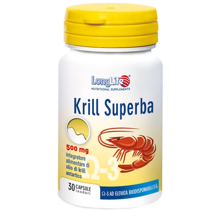 LongLife Krill Superba Integratore di Olio di Krill Antartico 30 Capsule