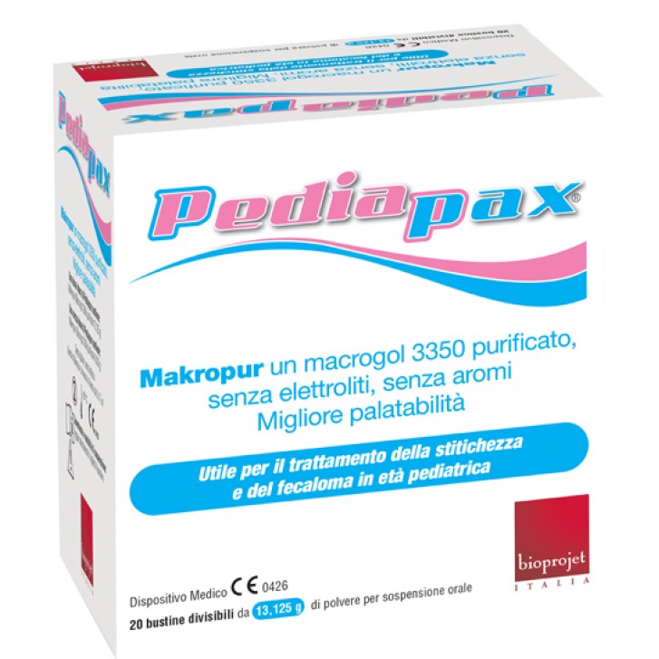Pediapax  polvere contro la stitichezza per bambini 20 bustine