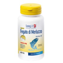 Olio di Fegato di Merluzzo Integratore 1000mg con Omega-3 Vitamine A e D 60 Perle - LongLife
