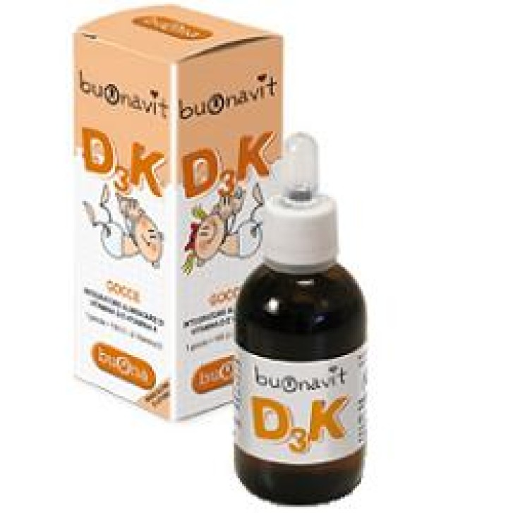 Buonavit D3K Integratore per bambini con vitamine D3 e K1 -12 Ml