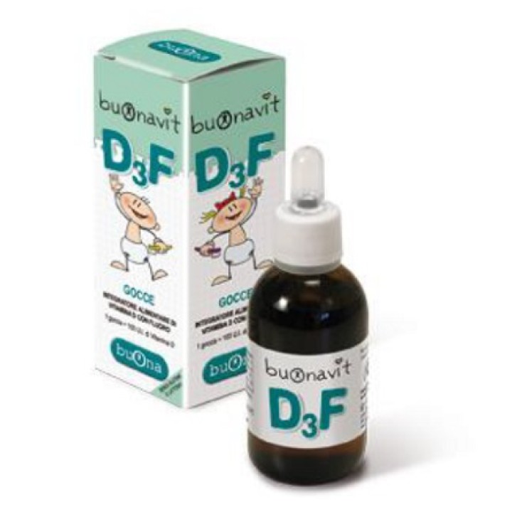 Buonavit D3F integratore per bambini a di vitamina D3 e fluoro 12 Ml