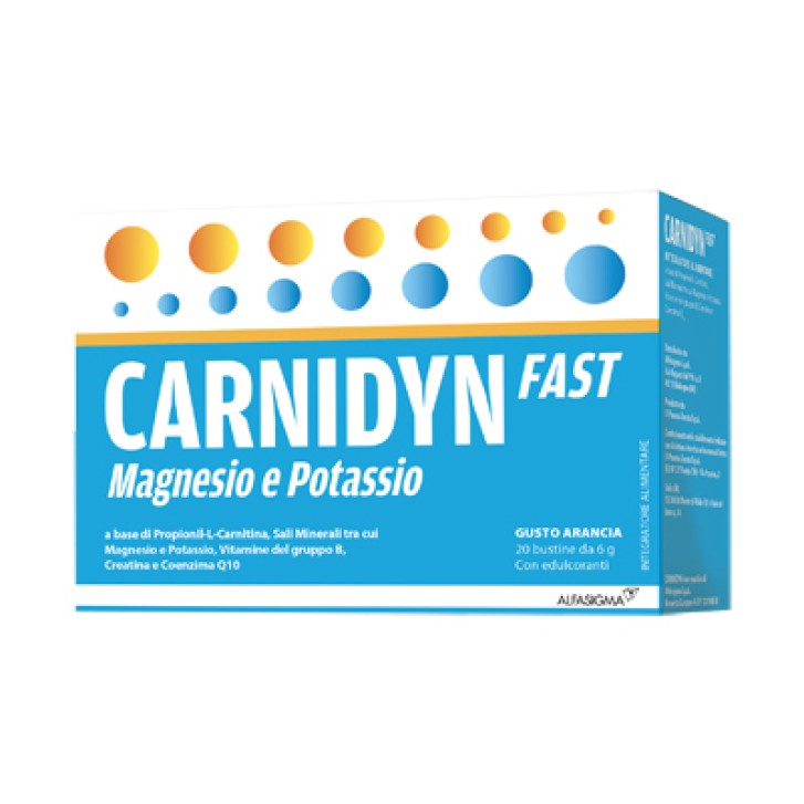 Carnidyn Fast integratore di Magnesio e Potassio 20 Bustine