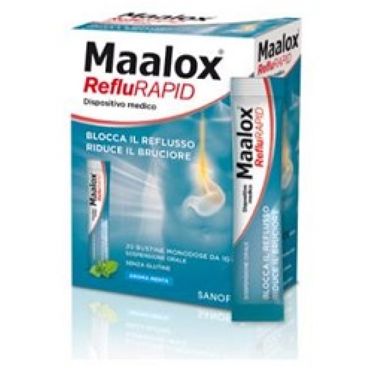 Maalox RefluRAPID contro il reflusso gastro esofageo 20 bustine