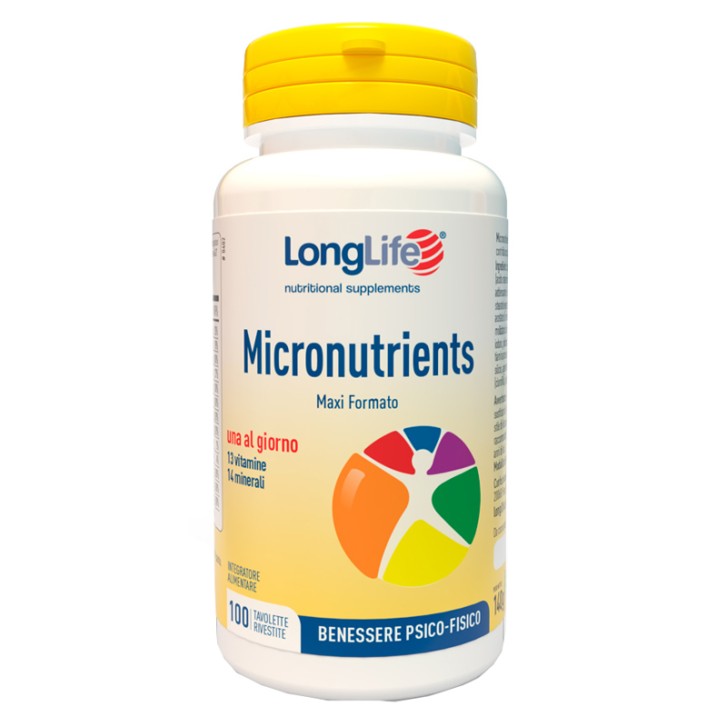 LongLife Micronutrients integratore vitamine e minerali 100 Tavolette