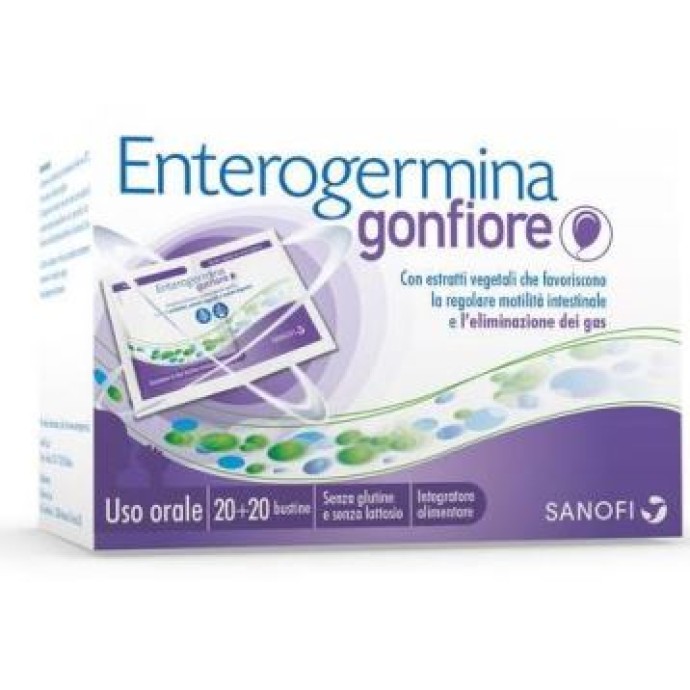 Enterogermina Gonfiore integratore alimentare per gonfiore addominale 20 Bustine Bipartite