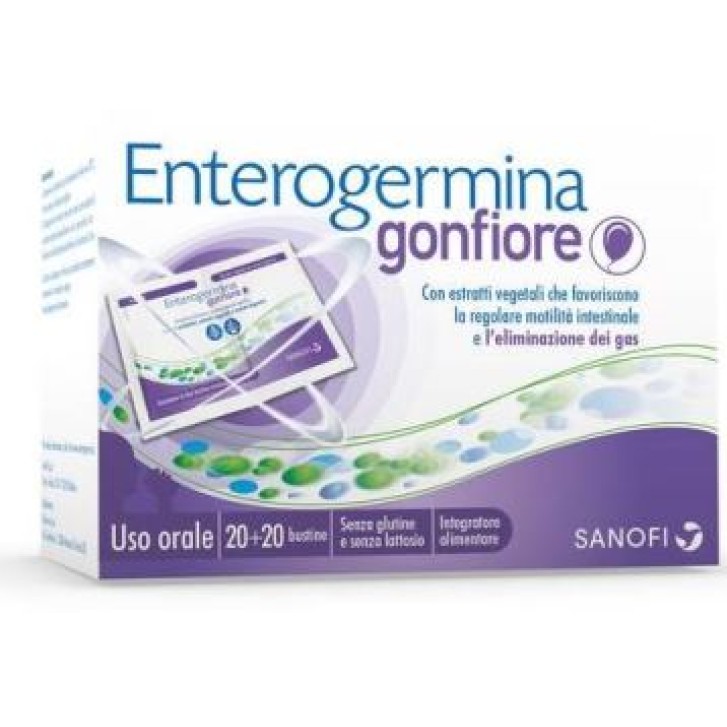 Enterogermina Gonfiore integratore alimentare per gonfiore addominale 20 Bustine Bipartite