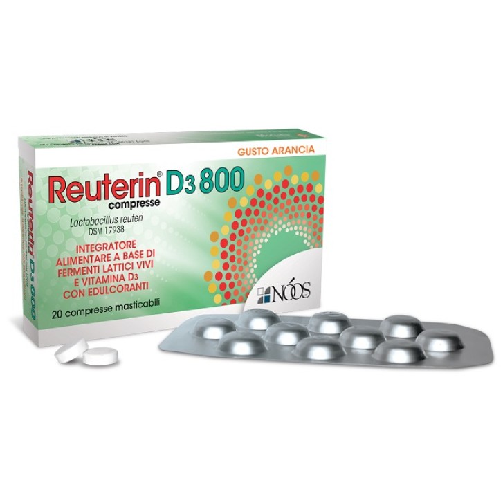 Reuterin D3 800 integratore per l'equilibrio della flora batterica 20 compresse