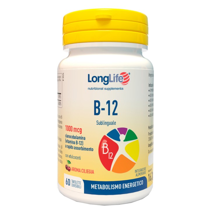 Longlife B-12 Sublingual integratore vitamina b-12 60 Compresse Divisibili