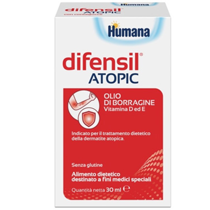 Humana Difensil Atopic Olio di Borragine per dermatite atopica 30 ml