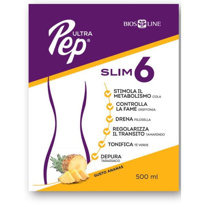 Ultra Pep slim 6 integratore per stimolare il metabolismo ananas 500 ml