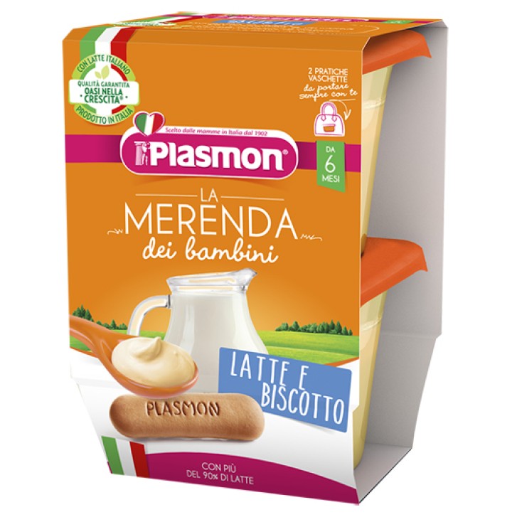 Plasmon La Merenda dei bambini Latte e biscotto 2 X 120 gr