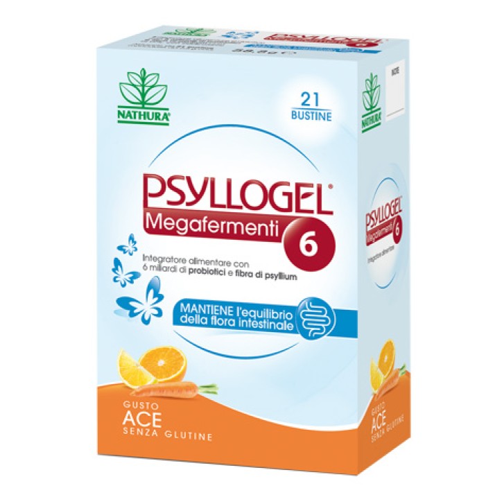 Psyllogel MEGAFERMENTI 6 Ace integratore alimentare per la flora intestinale 21 bustine