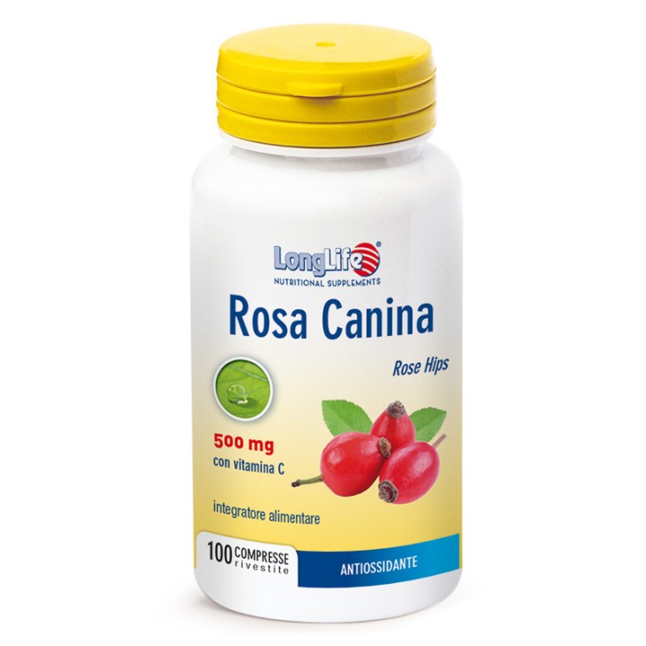 LongLife Rosa Canina integratore antiossidante e ricostituente 500 mg 100 compresse