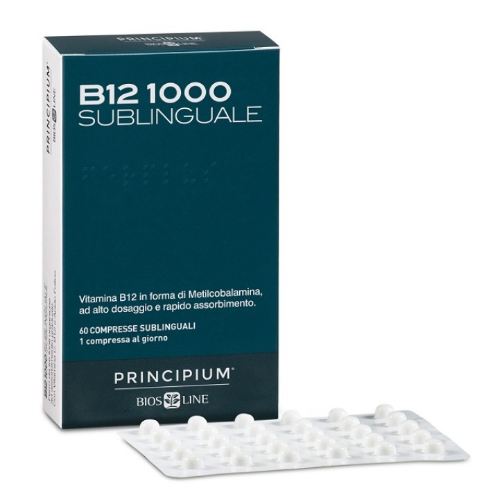 Bios Line Principium B12 1000 Sublinguale Integratore di Vitamina B12 60 compresse