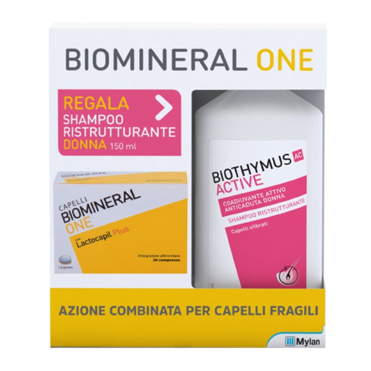 Biomineral One 30 Compresse + Active Shampoo Donna - Confezione Risparmio