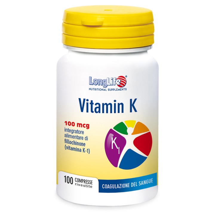 Longlife Vitamin K Integratore per la coagulazione del sangue 100 compresse