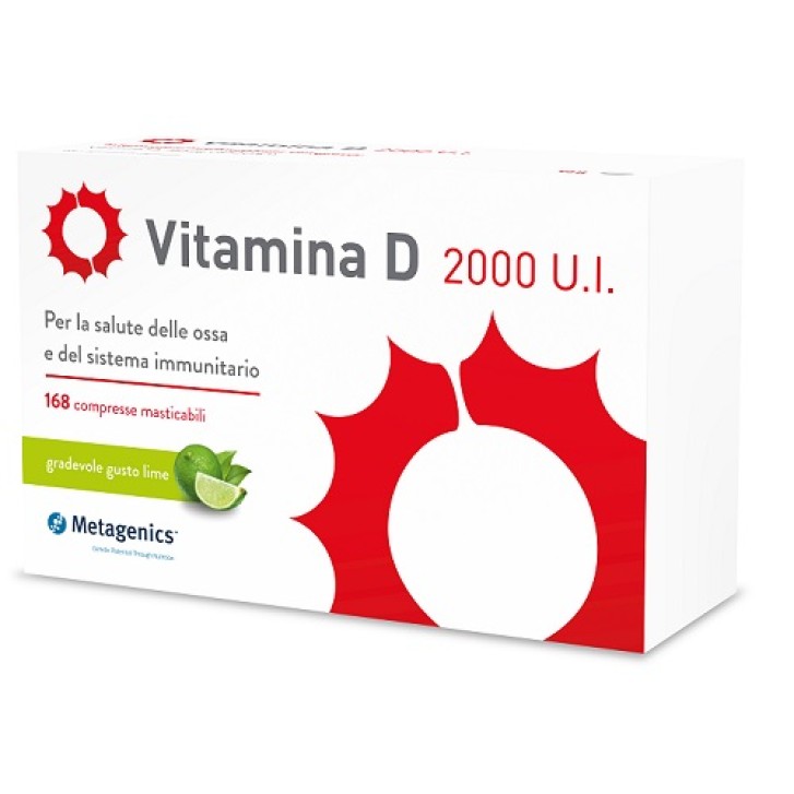 Vitamina D 2000 U.I. Integratore Sistema Immunitario e ossa 168 compresse masticabili