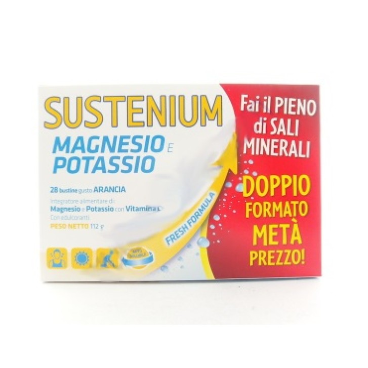 Sustenium magnesio e potassio integratore con sali minerali 28 Bustine - offerta