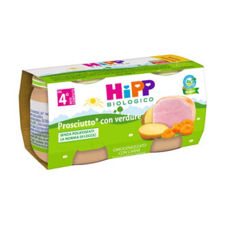 Hipp Biologico Omogeneizzato Prosciutto e Verdure 2x80g