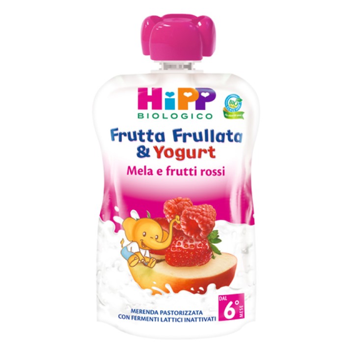 Hipp Bio Baby frutta frullata & yogurt mela e frutti rossi 90 gr