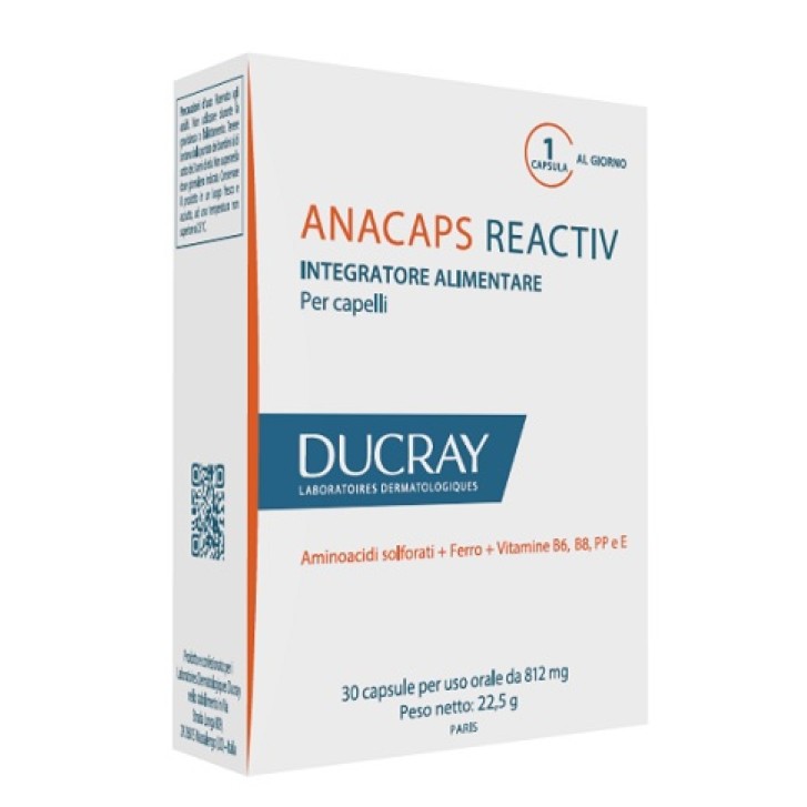 Ducray Anacaps Reactiv Integratore Anticaduta Capelli E Unghie 30 Capsule