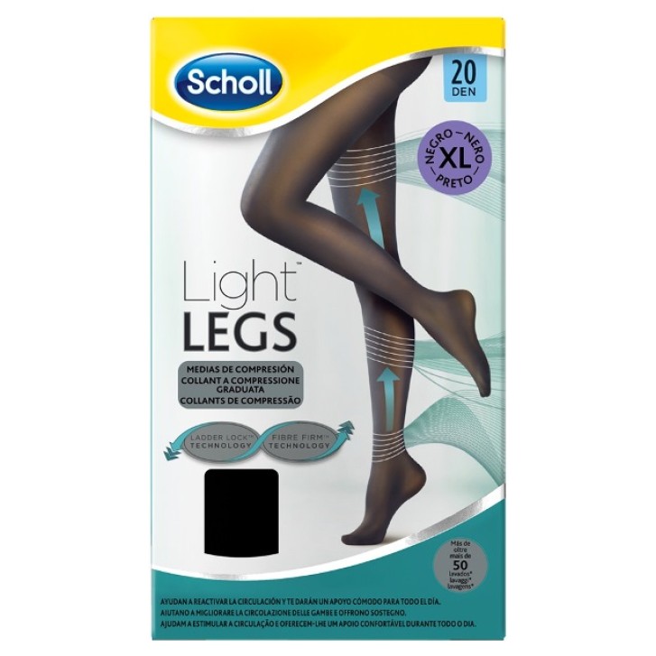 Scholl Light legs Collant a compressione graduata nero 20 DEN XL