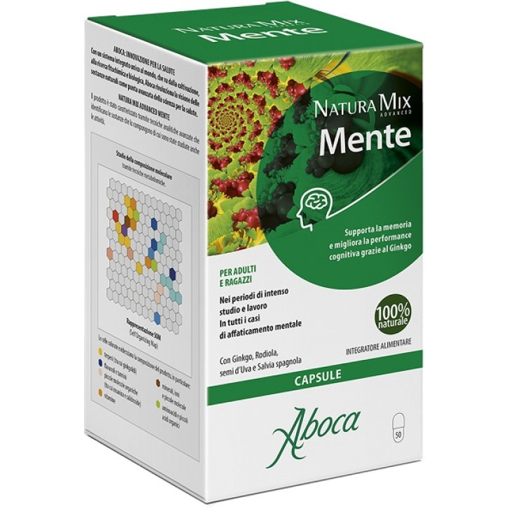 Aboca Natura Mix Advanced MENTE integratore funzioni cognitive 50 capsule