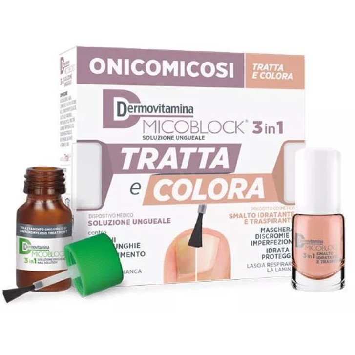 Dermovitamina MicoBlock 3 in 1 Tratta e Colora per onicomicosi 7 ml + 5 ml