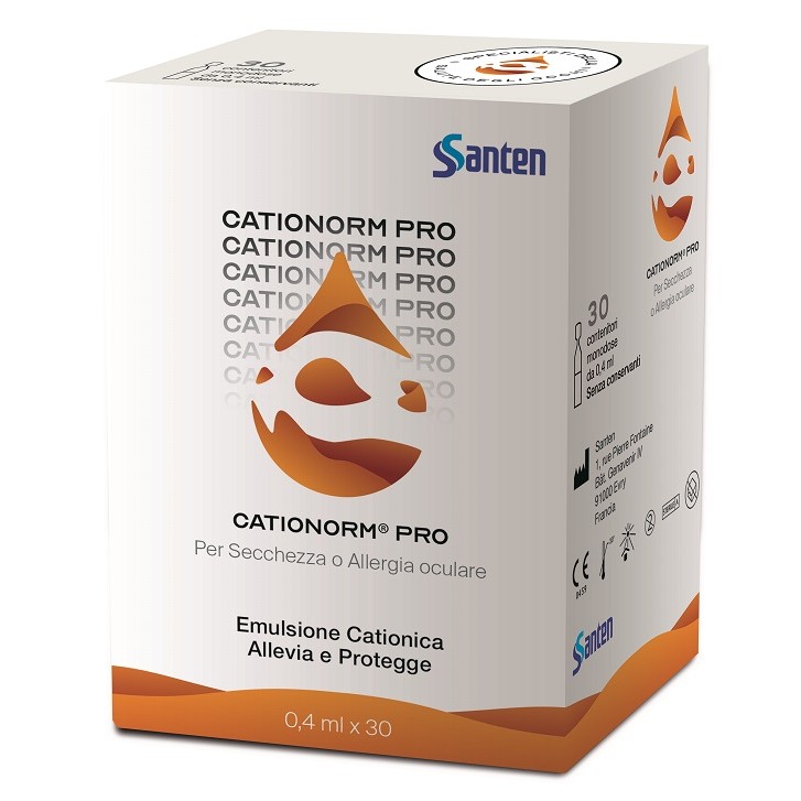 Cationorm Pro emulsione oftalmica 30 flaconcini monodose da 0,4 ml.
