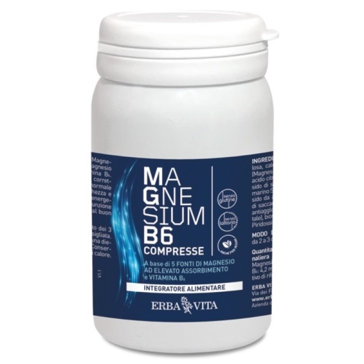 Erba Vita Magnesium B6 Integratore Magnesio e Vitamina B 60 Capsule