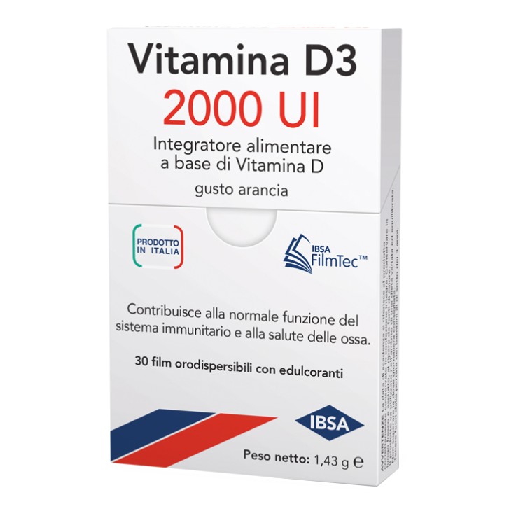 IBSA Vitamina D3 2000 UI integratore di vitamina D3 30 film orodispersibili
