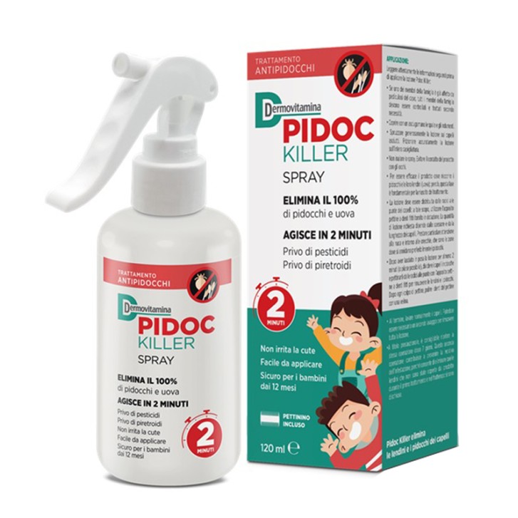 Dermovitamina Pidoc Killer Spray Lozione contro i pidocchi 120 Ml