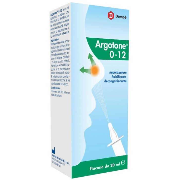 Argotone 0-12 Spray Nasale Nebulizzatore fluidificante decongestionante - Flacone da 20 ml