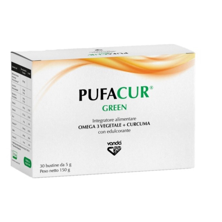 Pufacur Green integratore a base di omega 3 e curcuma 30 bustine