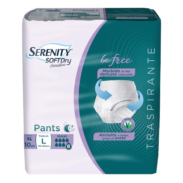 Serenity Soft Dry Sensitive Pannolone mutandina Maxi taglia L 10 pezzi