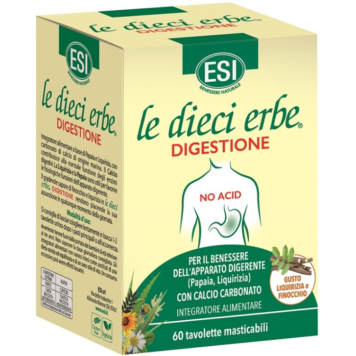 Esi Le dieci erbe DIGESTIONE integratore per l'apparato digerente 60 tavolette