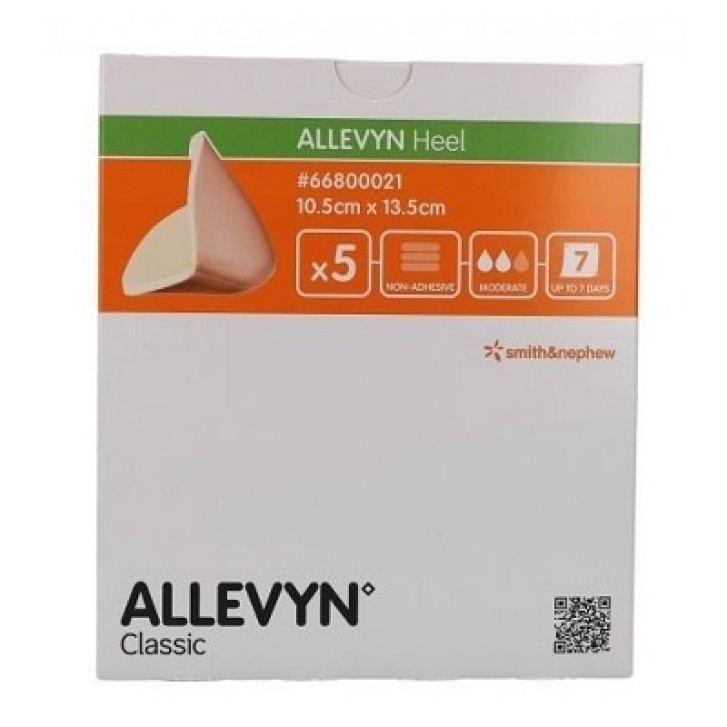 Allevyn Heel medicazione non adesiva idrocellulare per tallone 10,5x13,5 cm - 5 pezzi