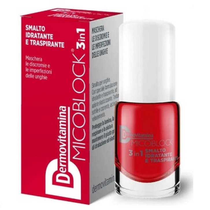 Dermovitamina micoblock 3 in 1 trattamento unghie color rosso mattone