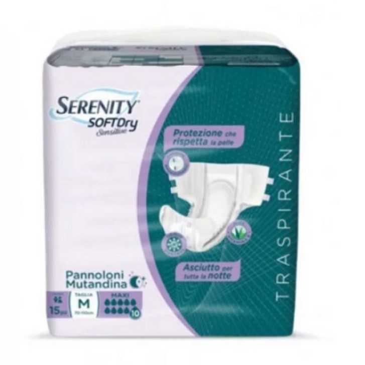 Serenity Soft Dry Sensitive Pannolone mutandina Maxi taglia M 15 pezzi
