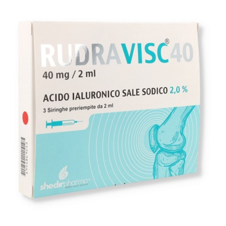 Rudravisc 40 - 3 Siringhe a base di Acido Ialuronico da 2 Ml