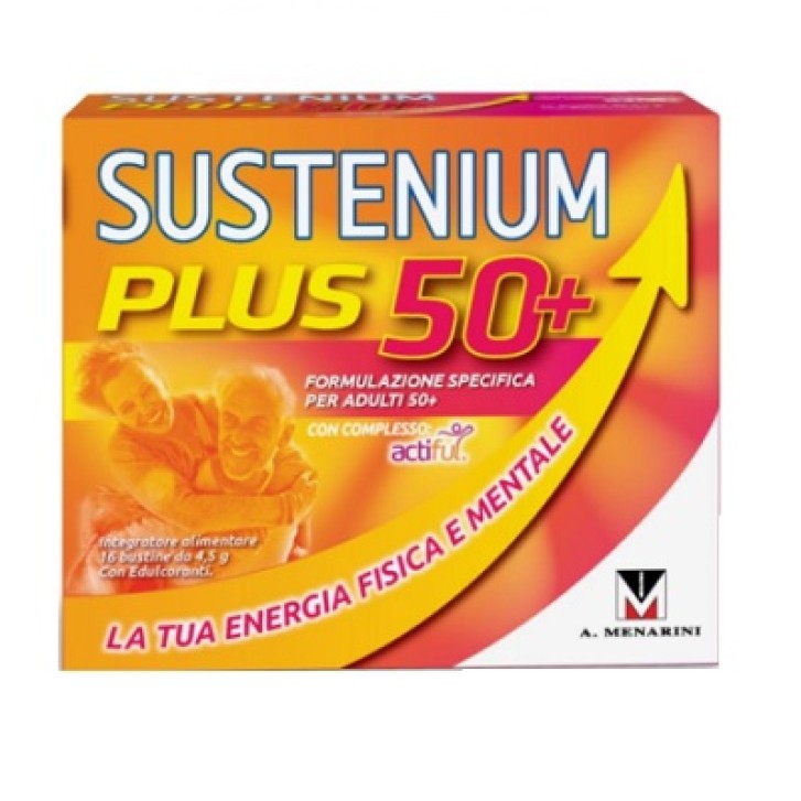 Sustenium Plus 50+ integratore per energia fisica e mentale 16 Bustine