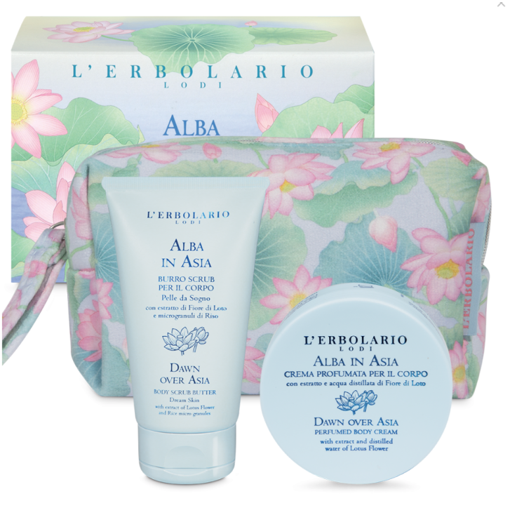 ALBA IN ASIA BEAUTY POCHETTE PELLE DA SOGNO 1 BURRO SCRUB 50ML + 1 CREMA CORPO 75 ML