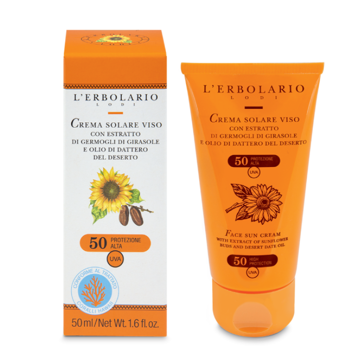 CREMA SOLARE VISO SPF50+ alta protezione  50 ml Erbolario